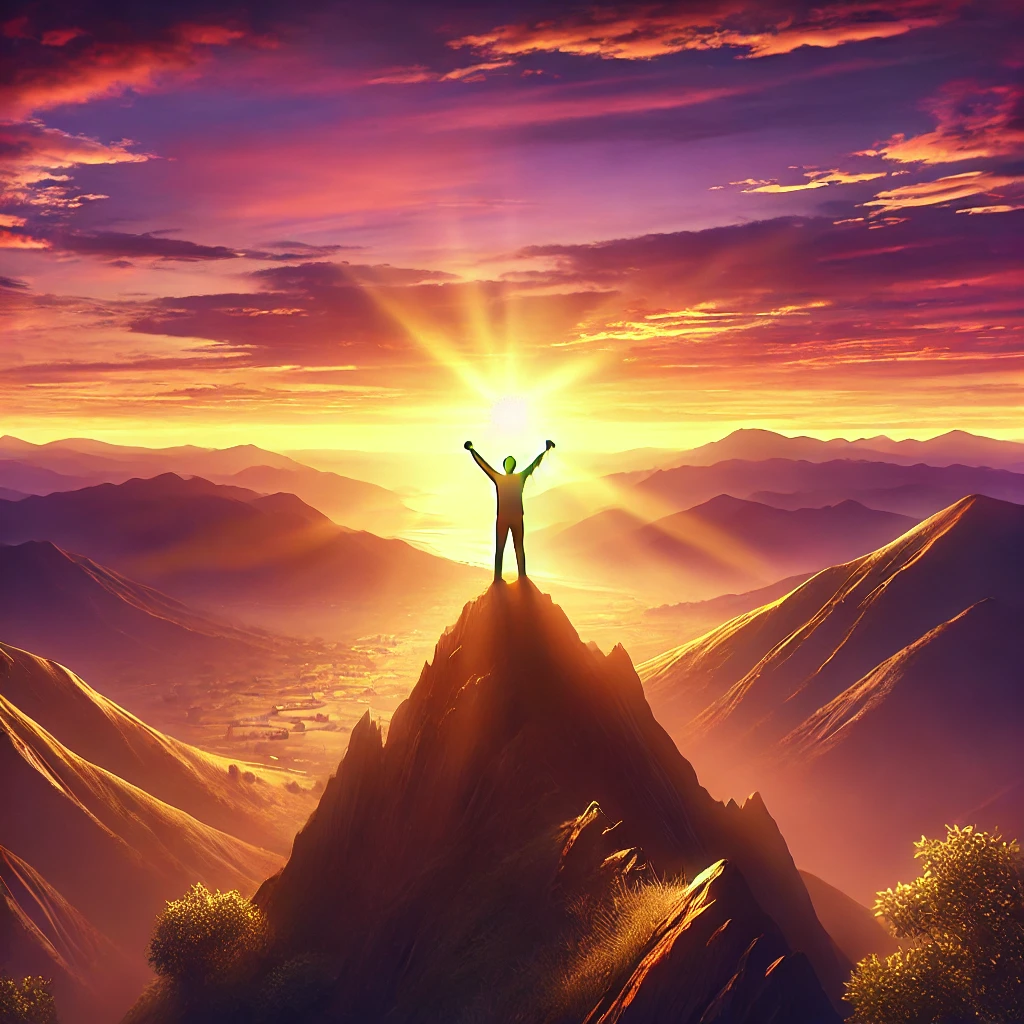 man on mountain top